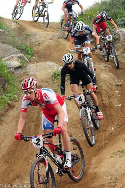 Max Plaxton (Specialized) setting the pace.