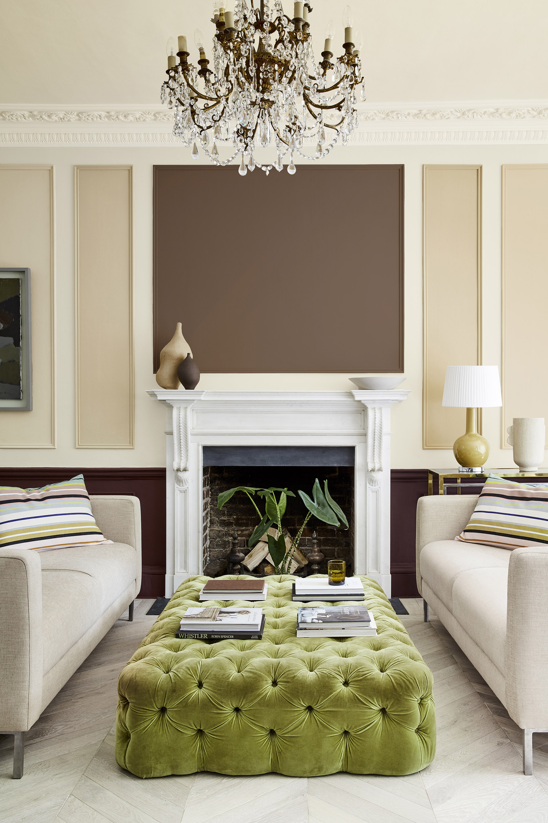traditional living room ideas – Little Greene paint in traditional living room