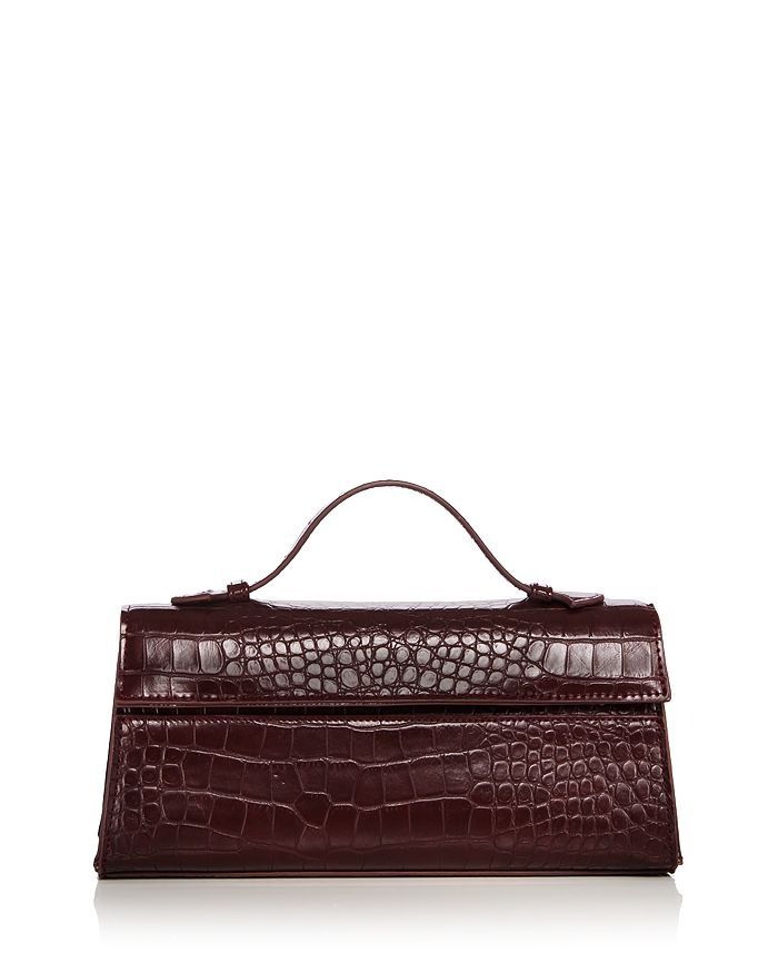 Burgundy East West Top Handle Bag.