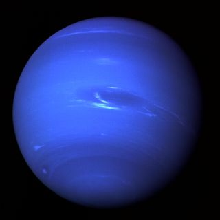 Neptune as observed by NASA's Voyager 2 spacecraft during its flyby in 1989.
