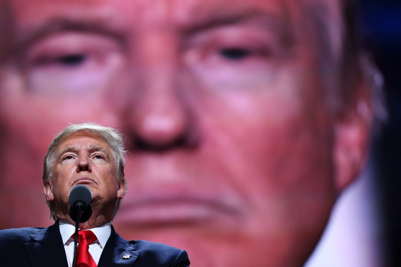 Donald Trump on the Republican National Convention stage