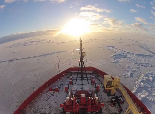 Palmer ice-breaker scene in Antarctica