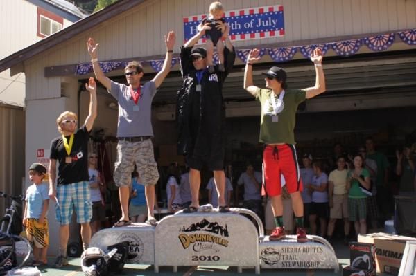 The Downieville downhill podium