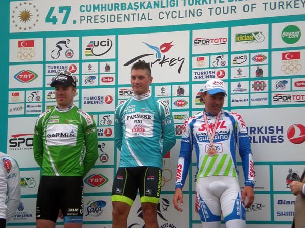 The podium after stage 1