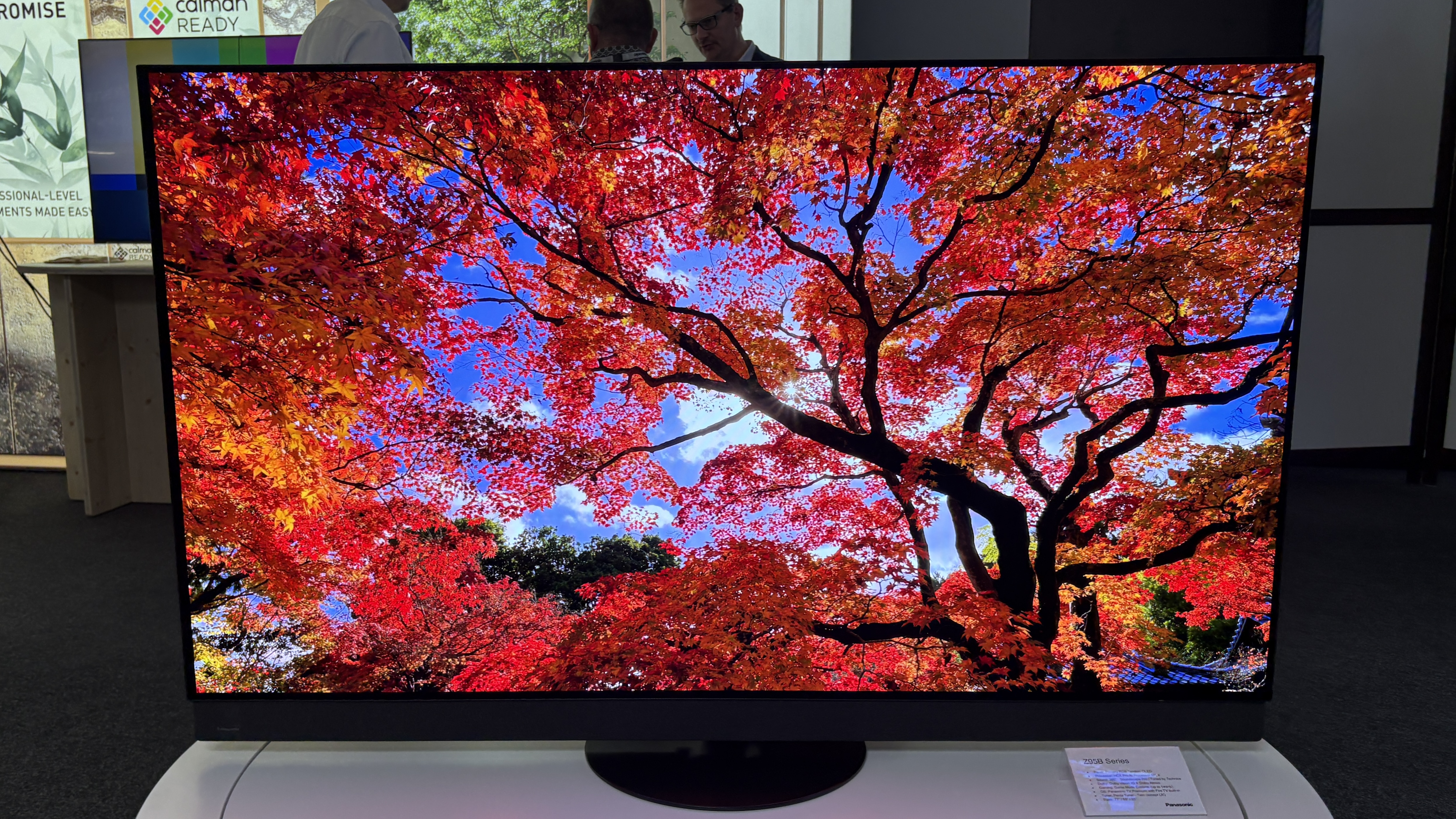 Panasonic Z95B OLED TV on a white table