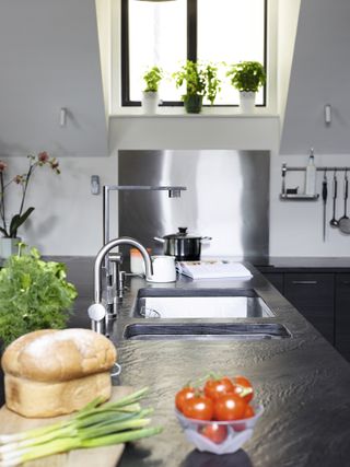 kitchen island and sink