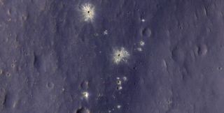 This zoomed-in image shows the impact site.