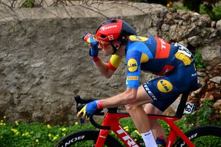 LAGOS PORTUGAL FEBRUARY 14 Tao Geoghegan Hart of The United Kingdom and Team Lidl Trek competes during the 50th Volta ao Algarve em Bicicleta 2024 Stage 1 a 2008km stage from Portimao to Lagos on February 14 2024 in Lagos Portugal Photo by Dario BelingheriGetty Images