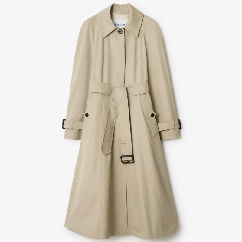 Long Gabardine Ellingham Fit-and-flare Car Coat cut out 