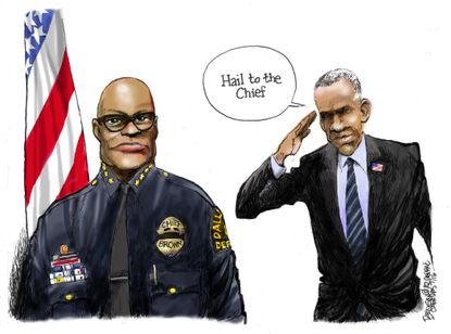 Political cartoon U.S. Police Chief