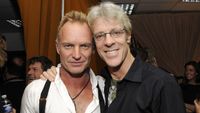 Sting and Stewart Copeland of The Police backstage at The Police: Concert to Benefit Thirteen/WNET & WLIW21 at Madison Square Garden on August 7, 2008 in New York City. 