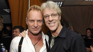 Sting and Stewart Copeland of The Police backstage at The Police: Concert to Benefit Thirteen/WNET & WLIW21 at Madison Square Garden on August 7, 2008 in New York City.