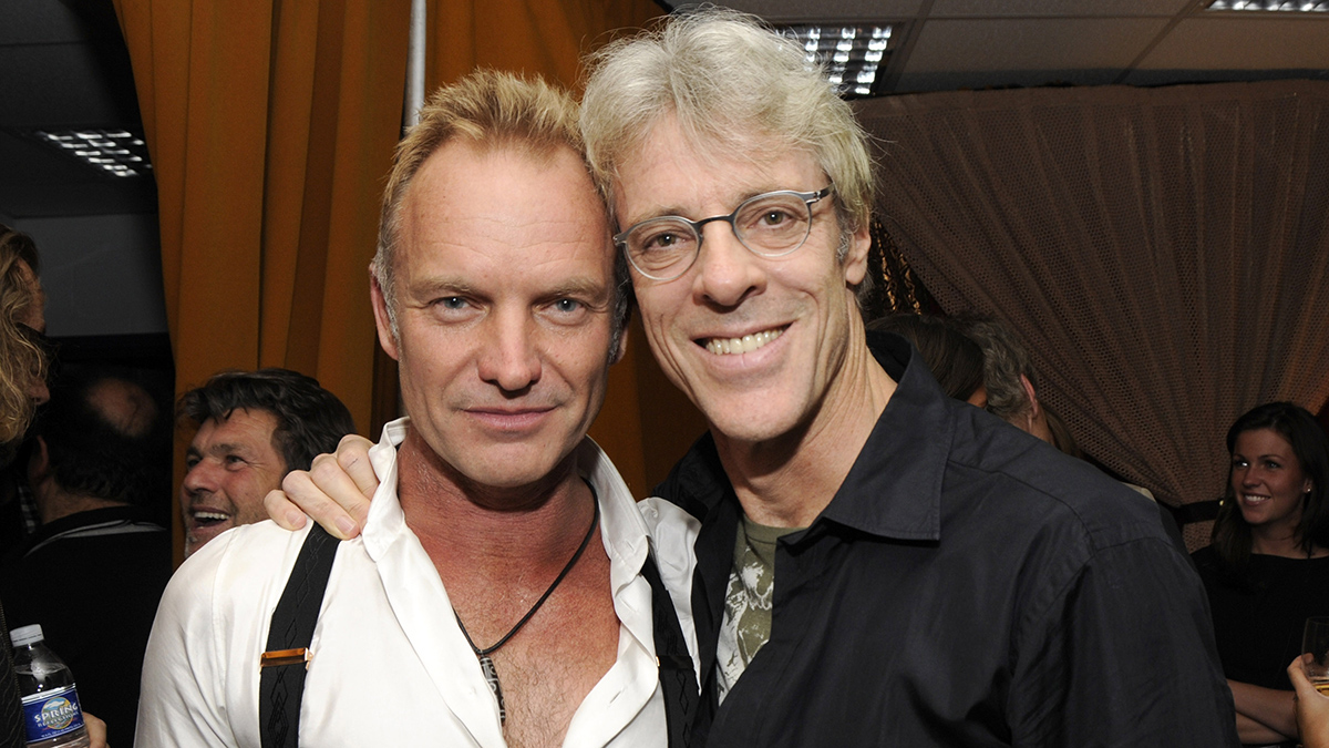 Sting and Stewart Copeland of The Police backstage at The Police: Concert to Benefit Thirteen/WNET &amp; WLIW21 at Madison Square Garden on August 7, 2008 in New York City. 