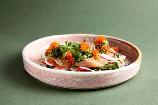 Yayoi Kusama at Tate Modern salad with fish eggs