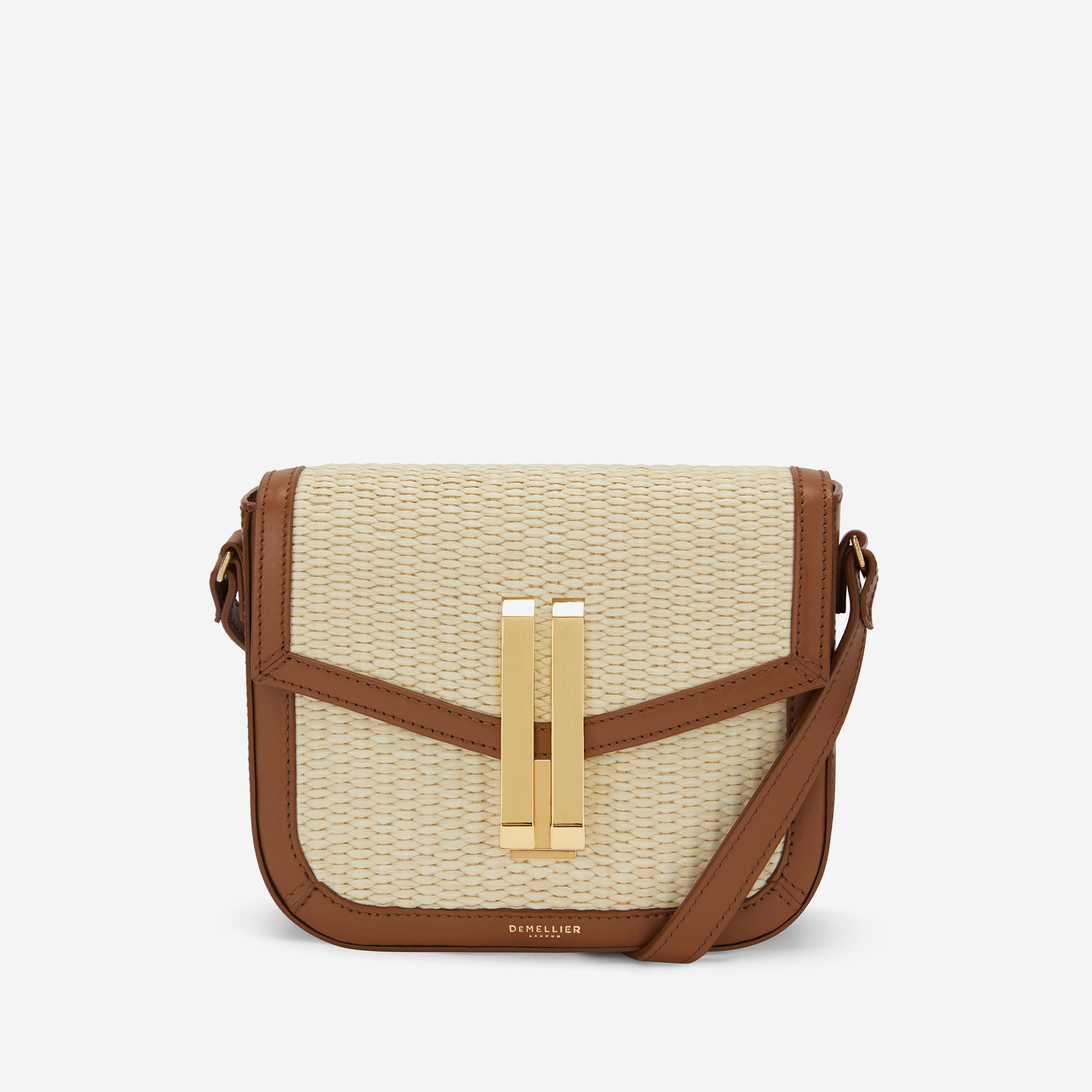 The Small Vancouver | Natural Raffia & Tan Smooth | Demellier