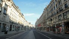 A deserted Regent Street in London during the coronavirus lockdown in April 2020