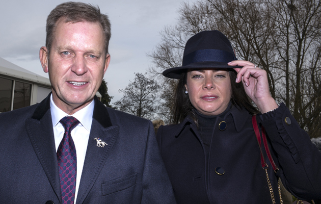 Lifelong racing fan Jeremy Kyle with his girlfriend Vicky Burton