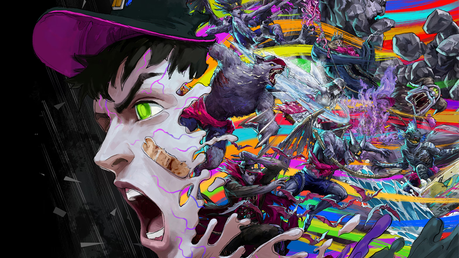 Punk like art for a colourful zombie game