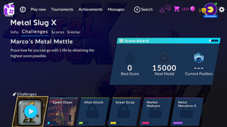 A screenshot showing how game Challenges work in Antstream Arcade