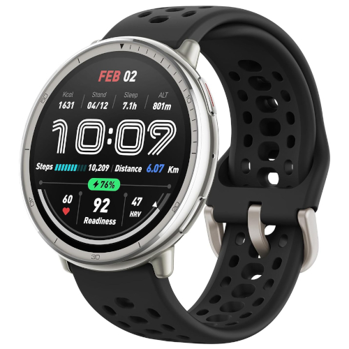 Render of the black Amazfit Active 2 fitness watch