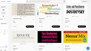 Adobe fonts homepage showing different fonts