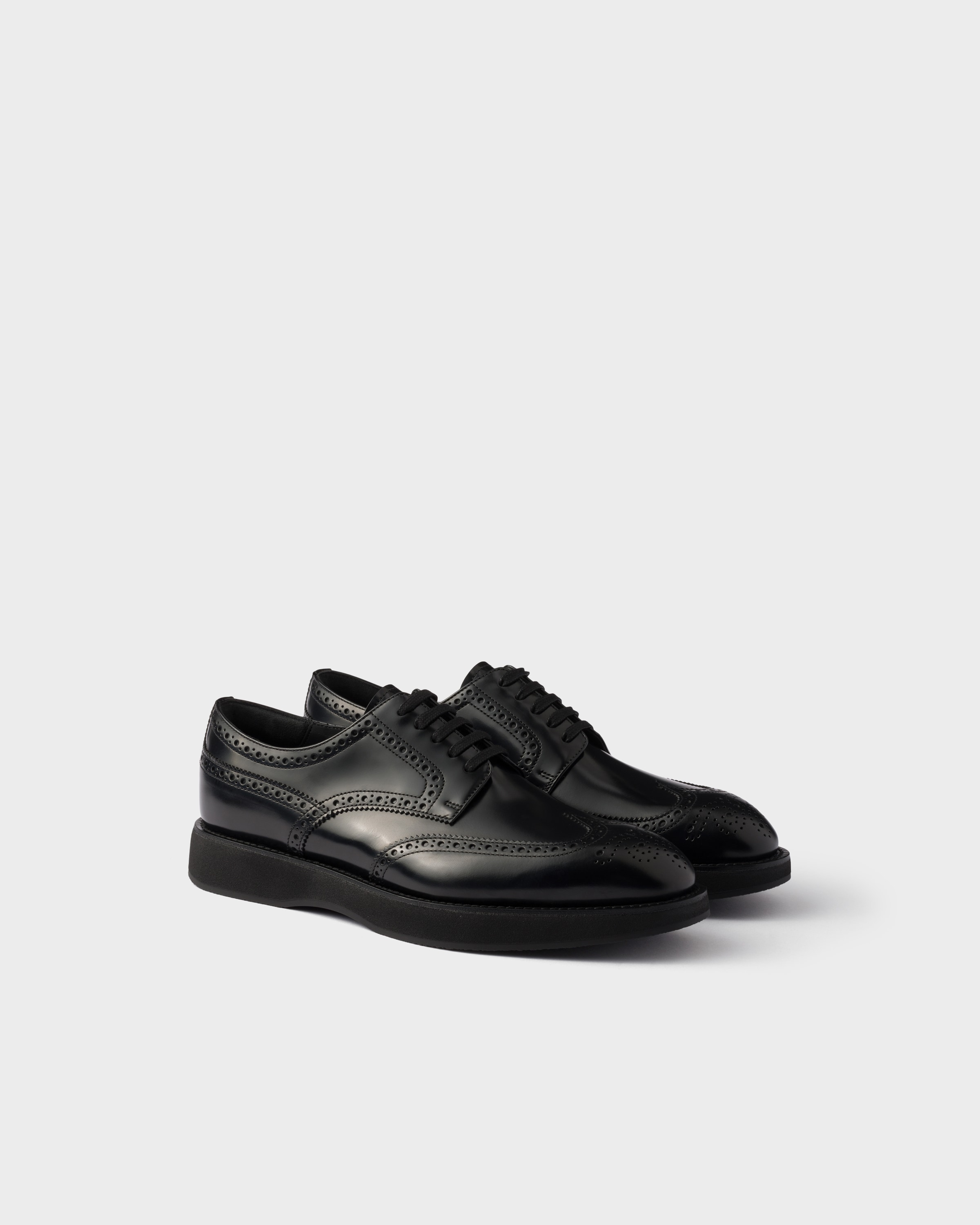 Brushed Leather Laced Brogue Shoes