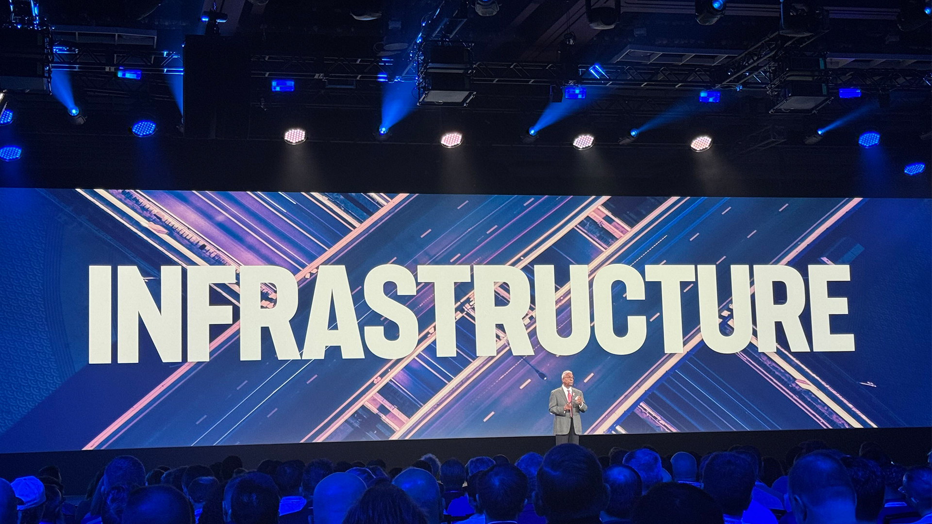 NetApp CEO George Kurian pictured on stage at the opening keynote of NetApp Insight 2026 in Las Vegas, USA.