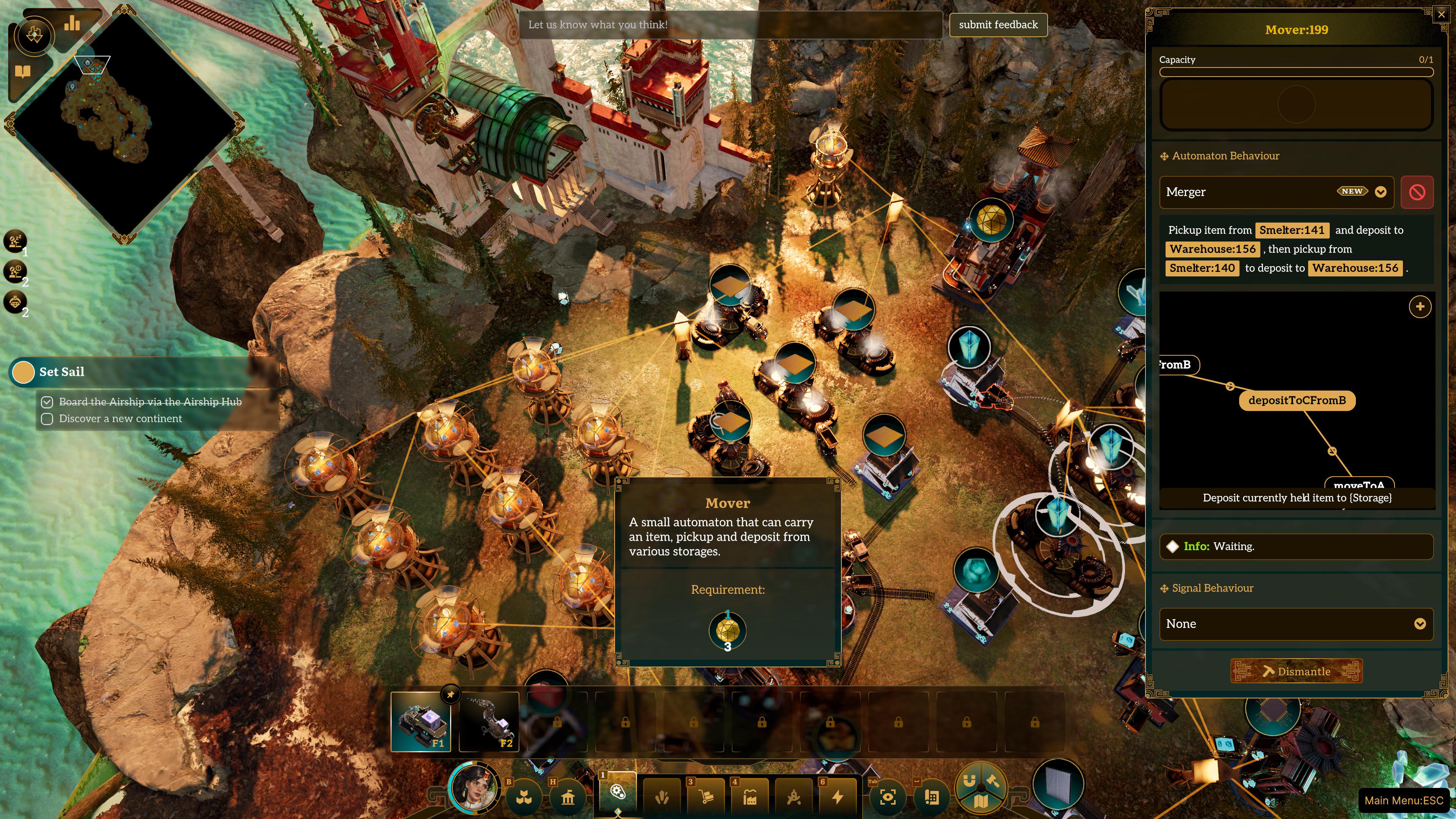 screens of a video game featuring small AI machines