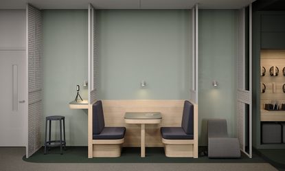 render of seating facing each other