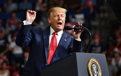 Donald Trump at his June rally in Tulsa.