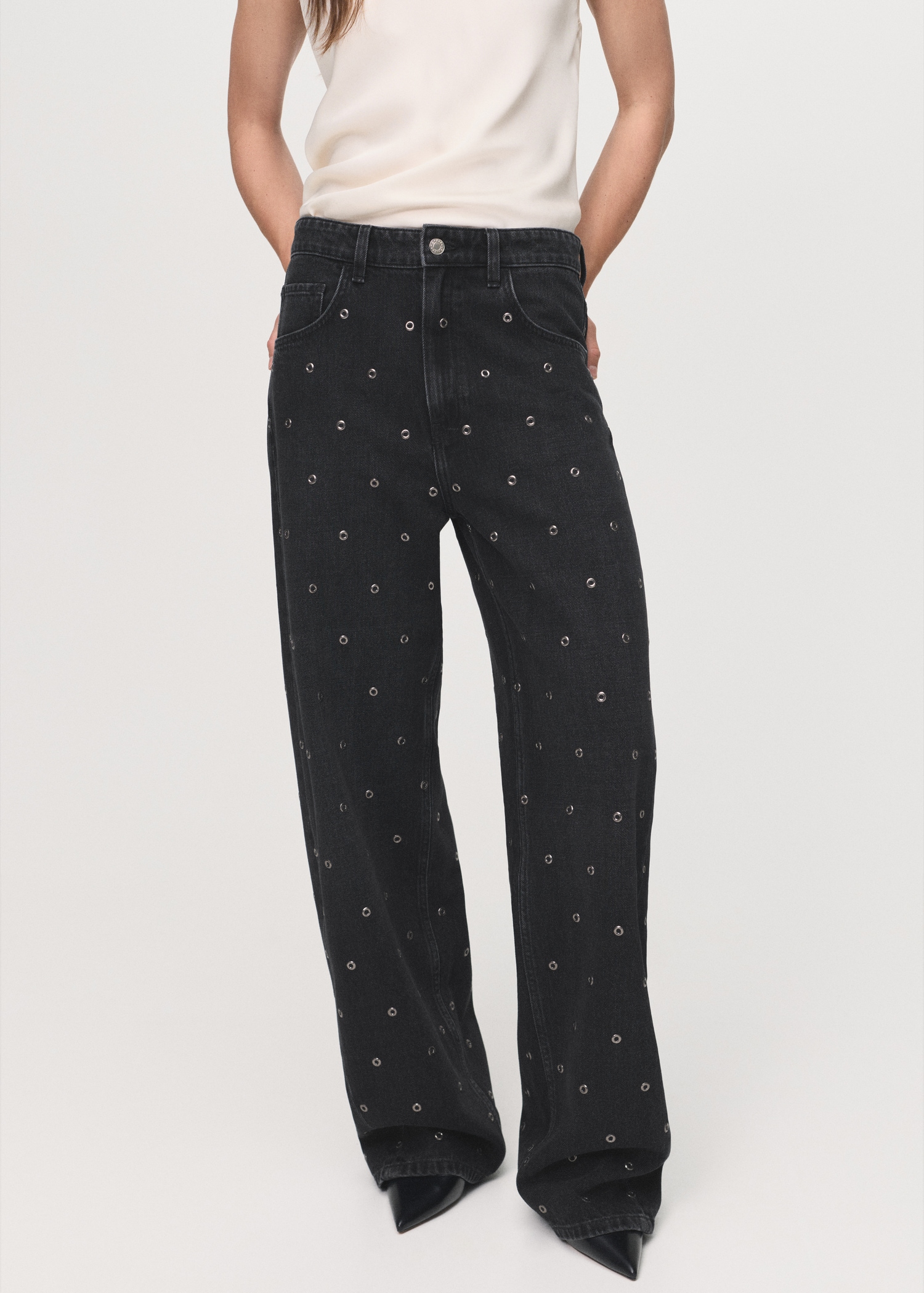 Balloon Jeans With Eyelets - Women | Mango United Kingdom