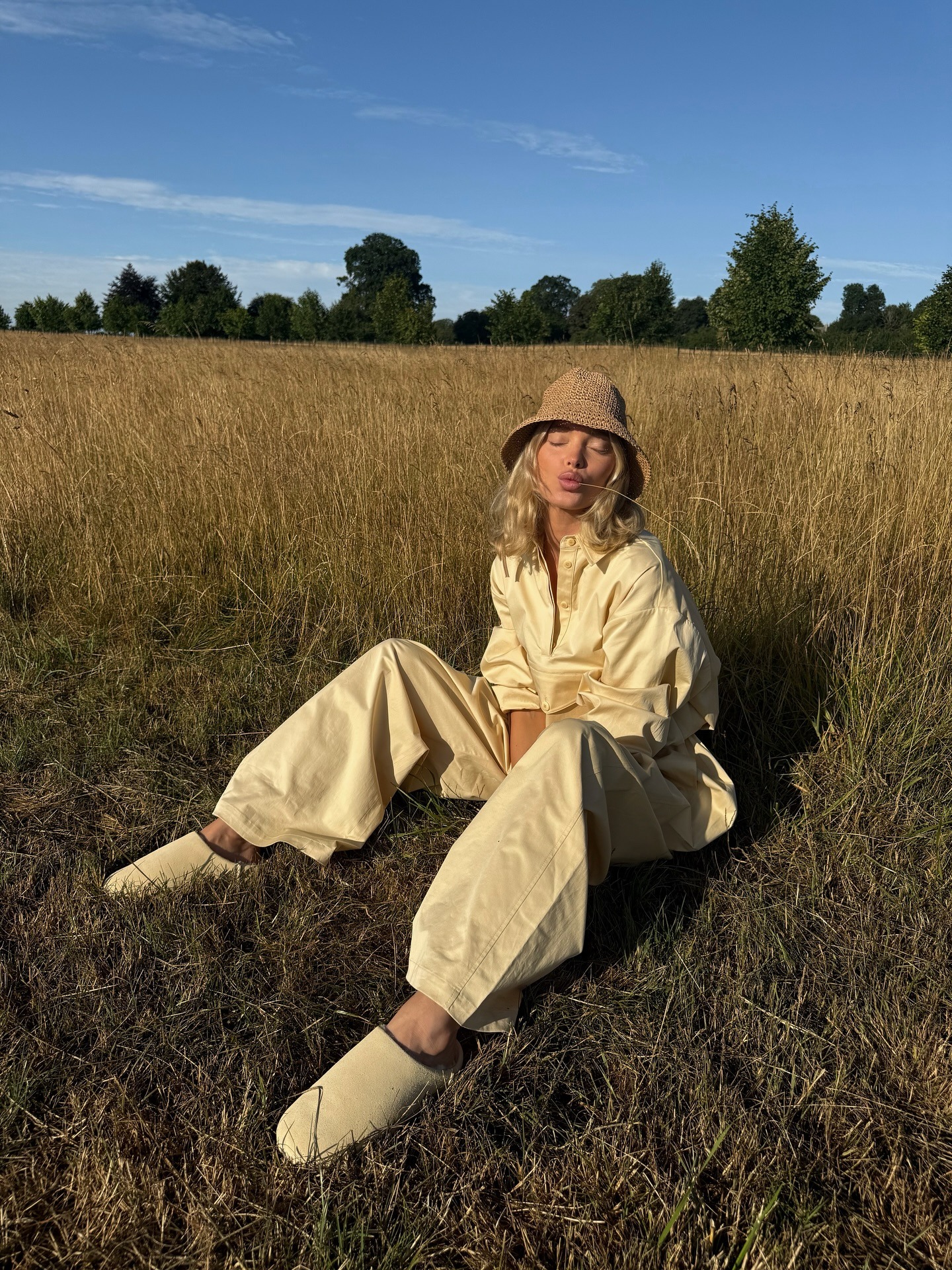 Elsa Hosk wearing Ugg Elea slip-ons