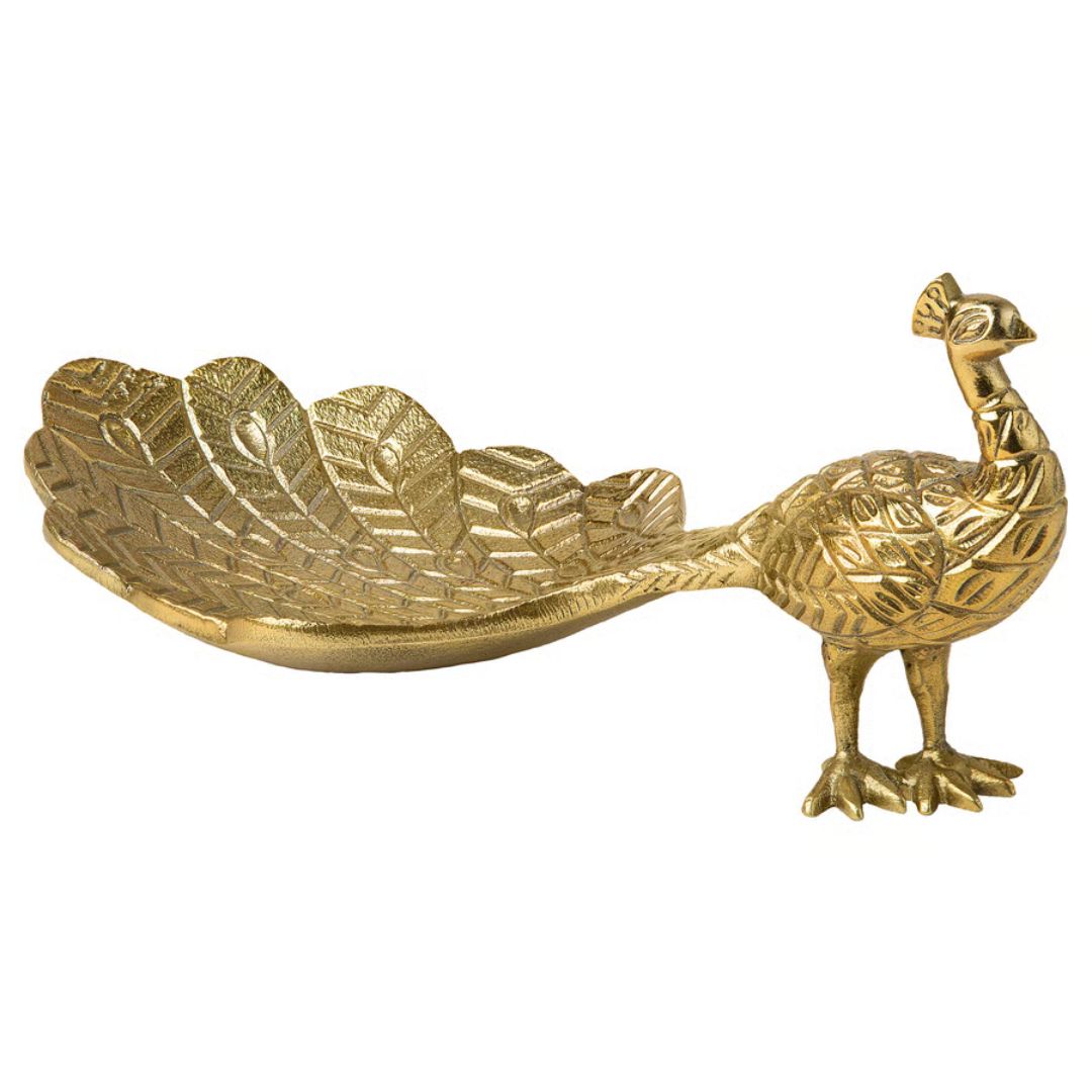 Decoration, peacock/gold-colour