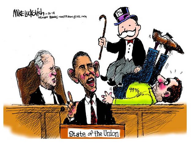 Political cartoon State of the Union income equality