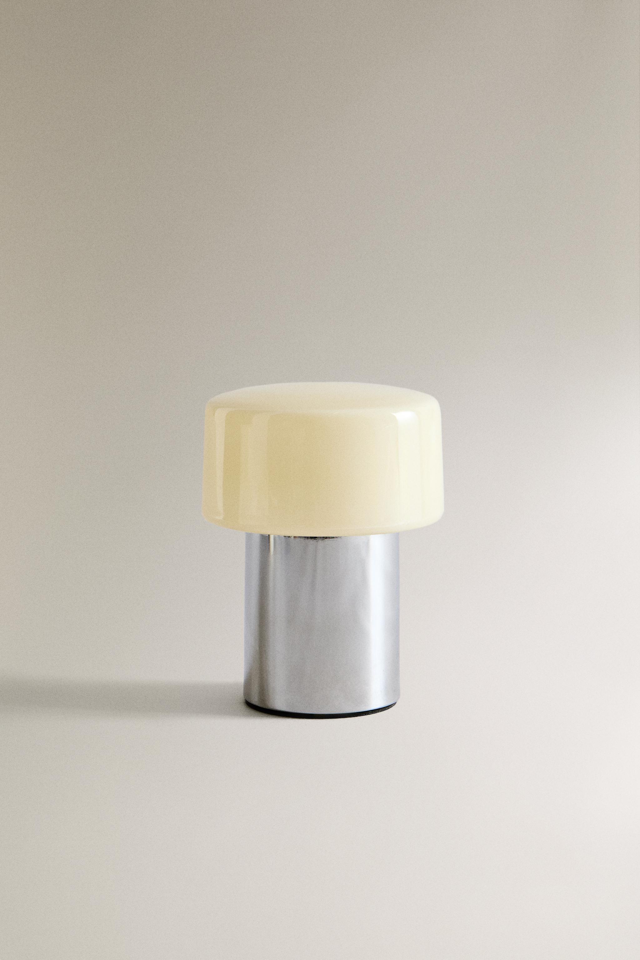 Glass and Metal Table Lamp