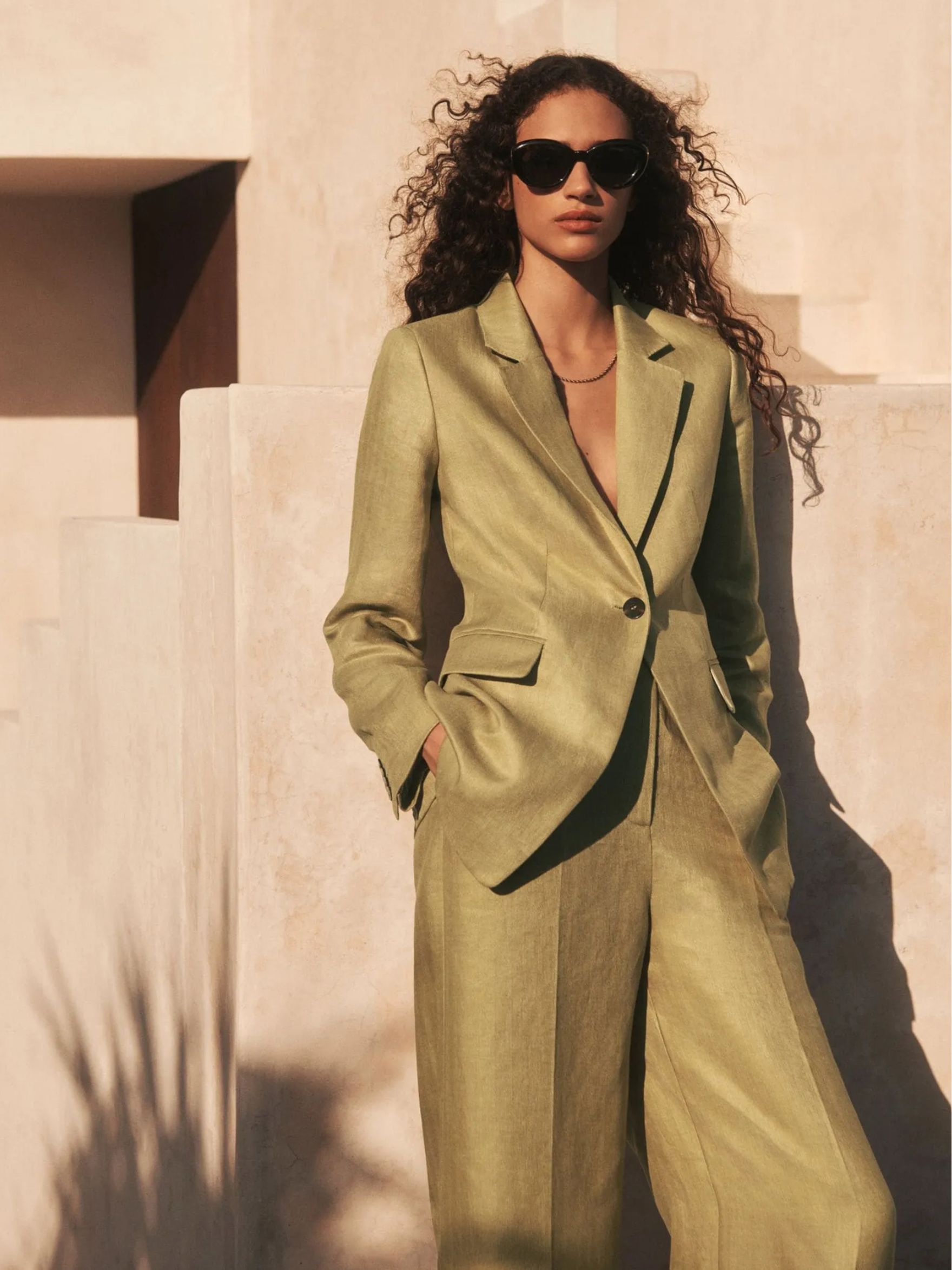 Green N Premium 100% Linen Blazer