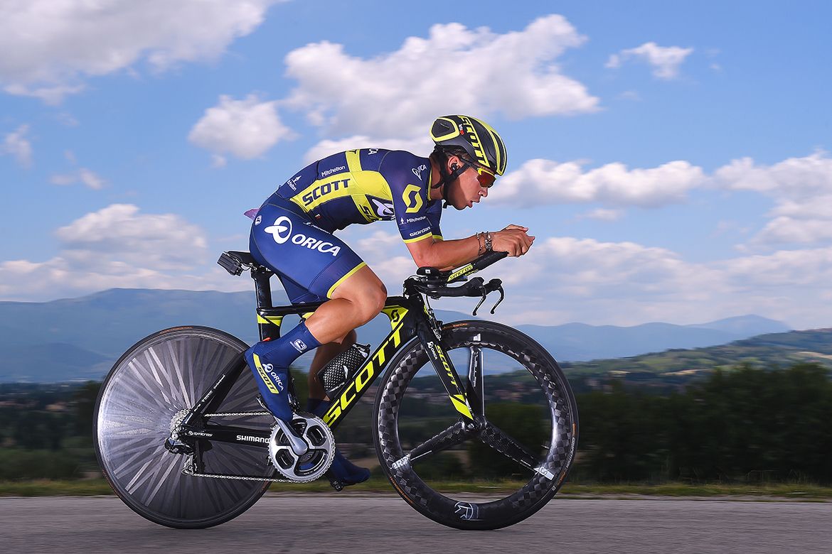 Caleb Ewan in time trial mode at the Giro d'Italia