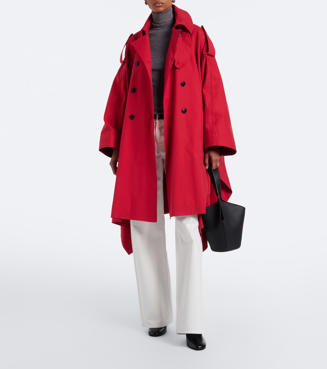 Cotton-Blend Trench Coat in Red - Rohe