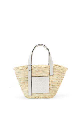 Medium Anagram Basket Bag in Iraca Palm and Calfskin