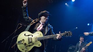 Sylvain Sylvain of New York Dolls performs on stage at KOKO on April 19, 2010 in London