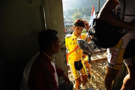 The start was next to a steam locomotive