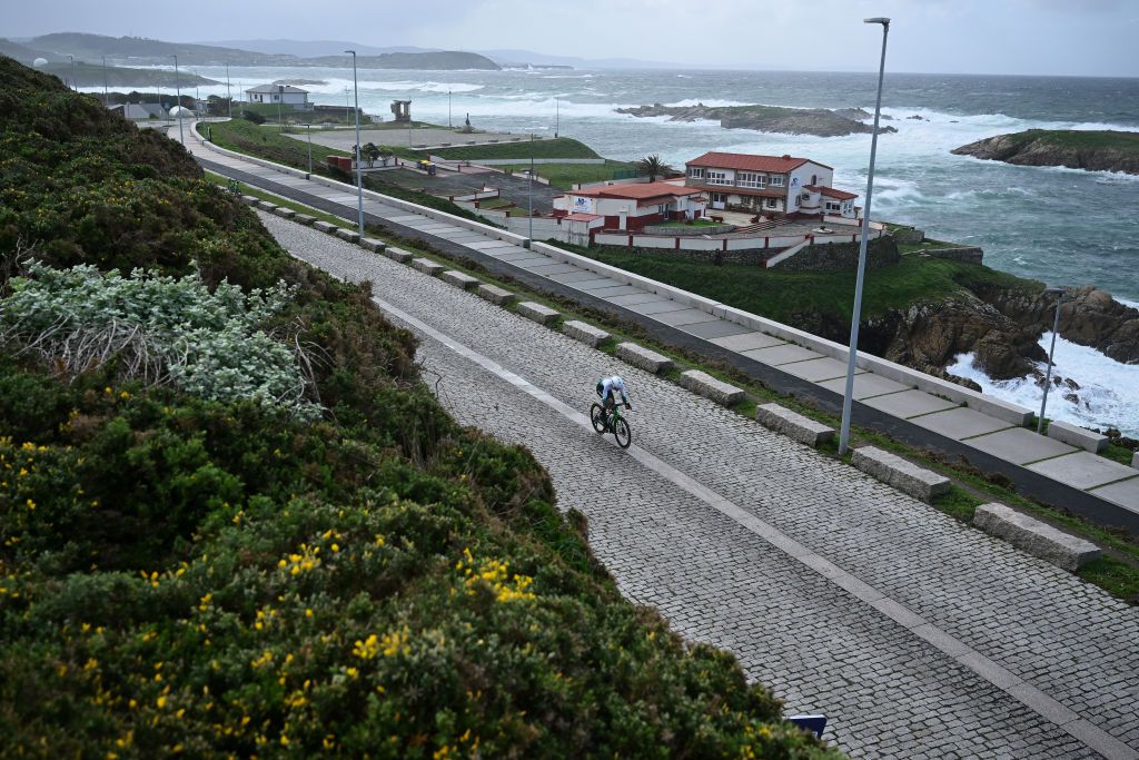 A CORUNA SPAIN FEBRUARY 22 Samuel Fernandez of Spain and Team Caja Rural Seguros RGA sprints during the 3rd O Gran Camio The Historical Route 2024 Stage 1 a 141km individual time trial at stage from A Coruna to A Coruna on February 22 2024 in A Coruna Spain Photo by Dario BelingheriGetty Images