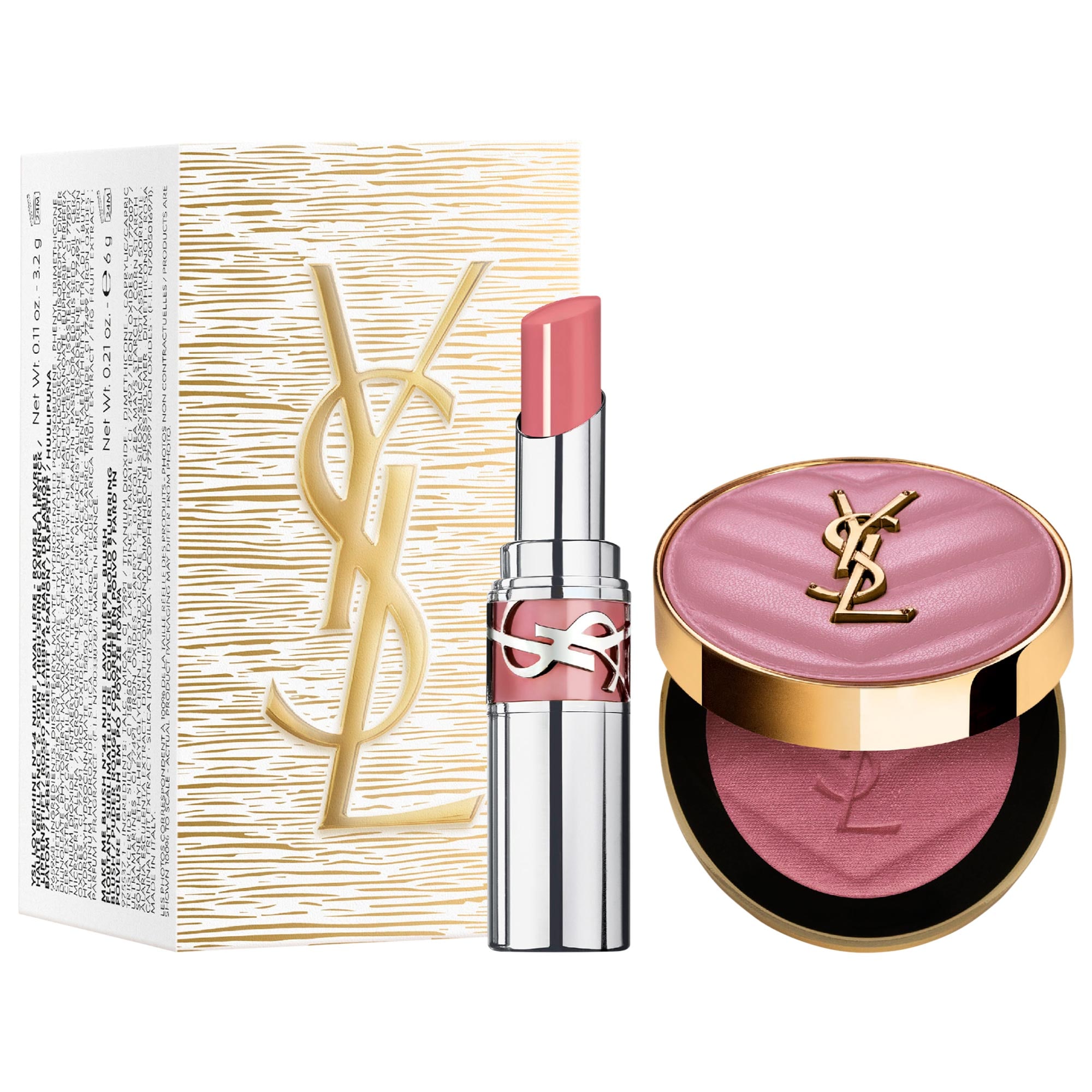 Ysl Iconic Pink Make Me Blush &amp;amp; Loveshine Lip Oil Stick Set