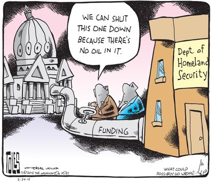 Political cartoon GOP Homeland Security Oil