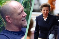 Mike Tindall screen shot from in the jungle and split layout with Princess Anne