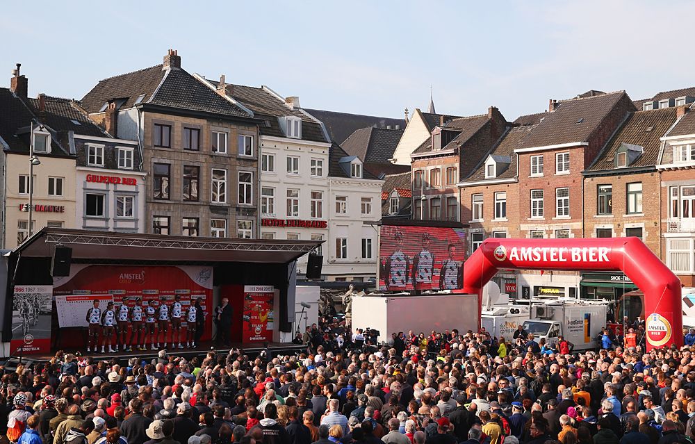 The team presentation at the start of Amstel Gold Race