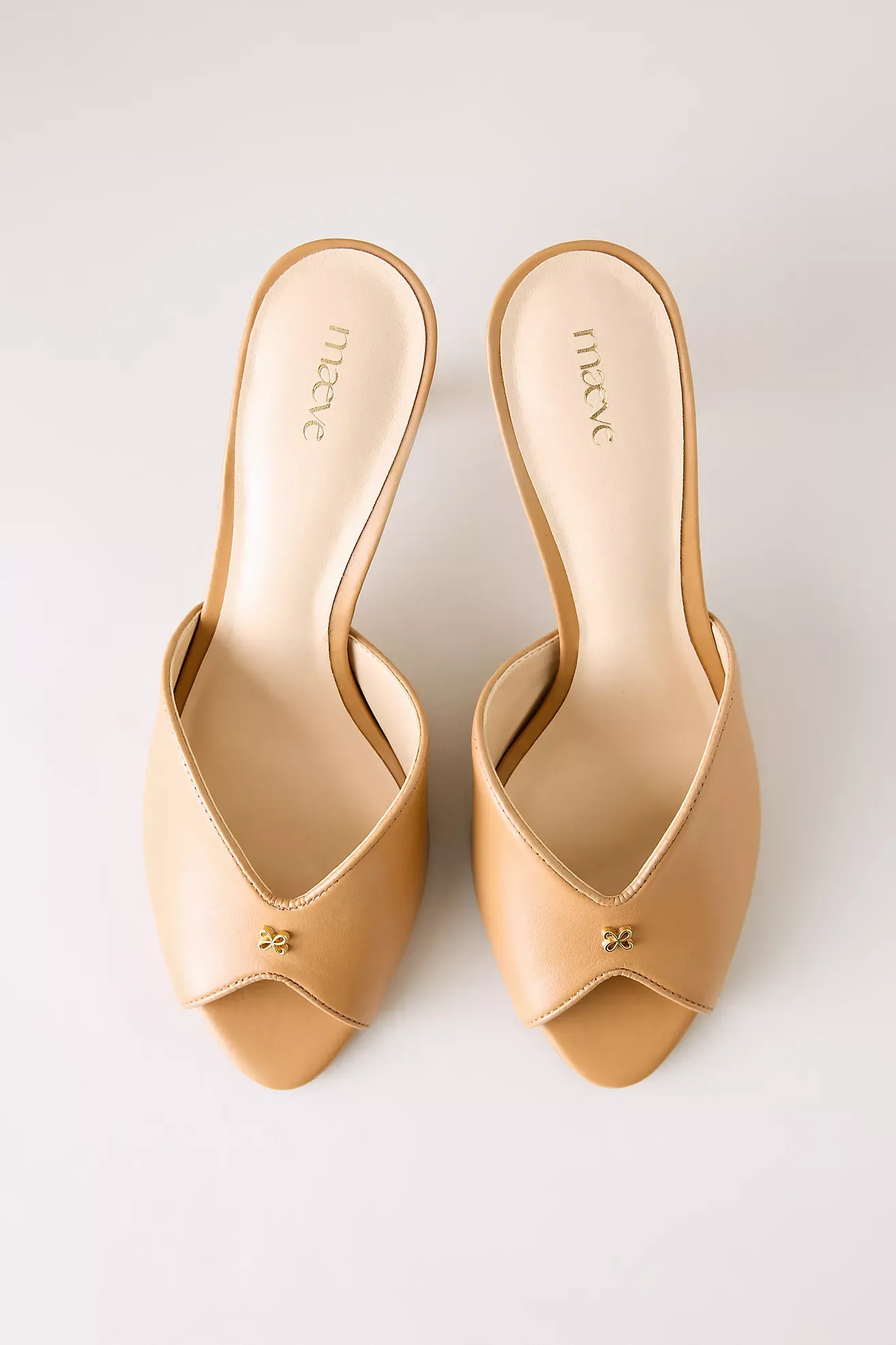Maeve Peep Toe Kitten Heels