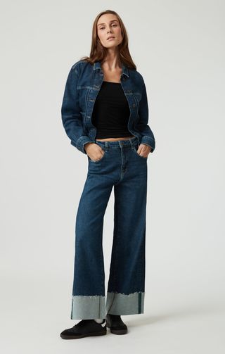 Mavi, Cathy Wide Leg in Dark Blue Denim