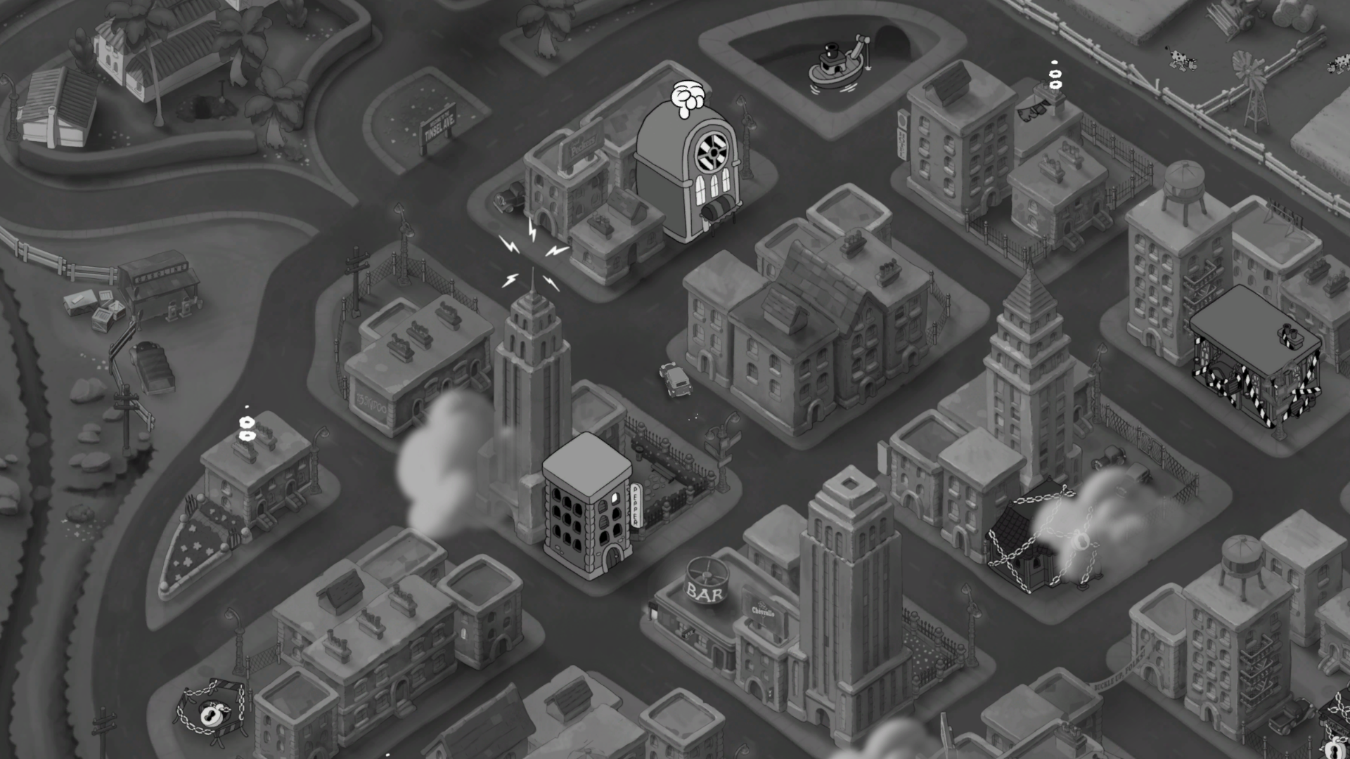 Mouse: PI For Hire, a black-and-white cartoony FPS