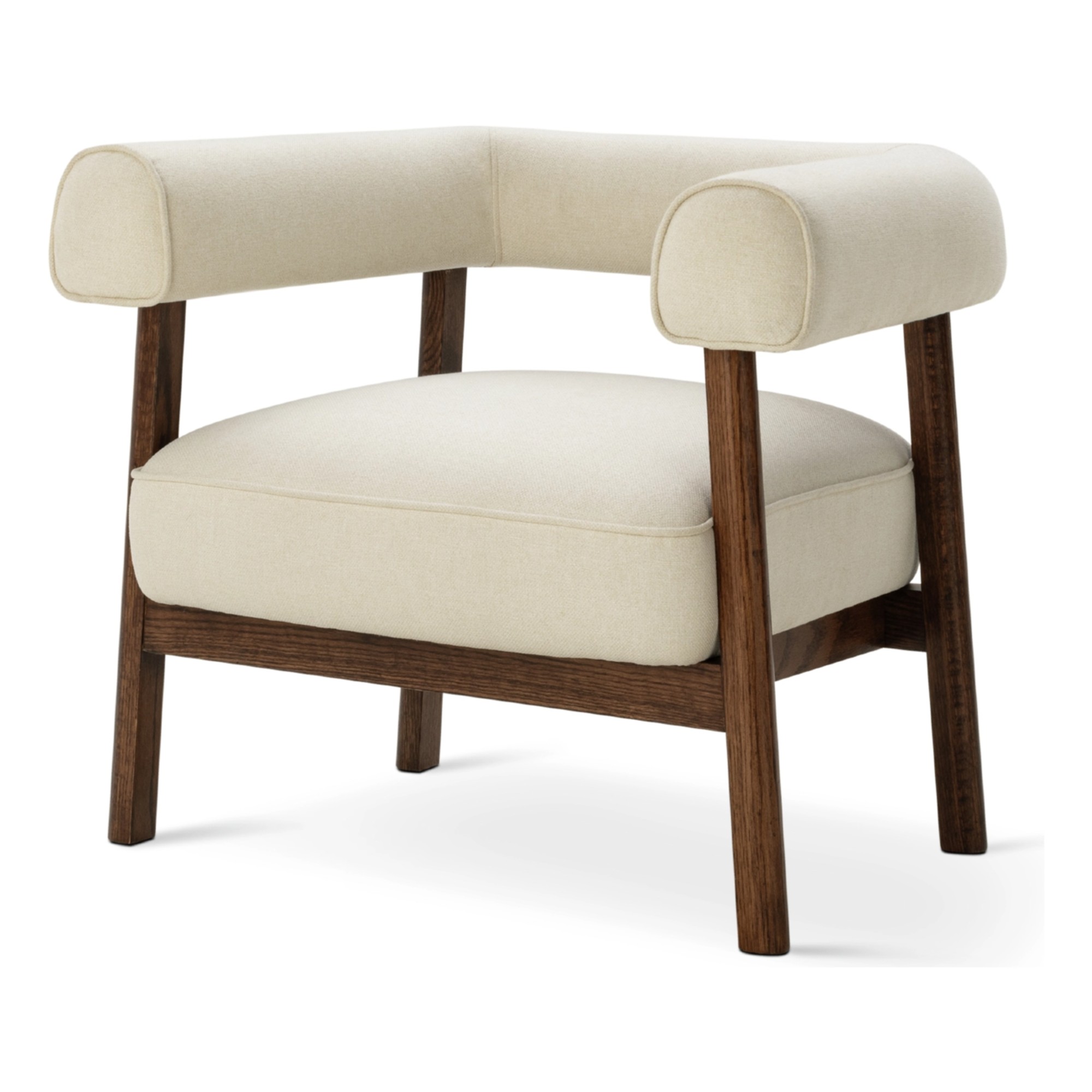 Habitat Elio Fabric Curved Armchair - Natural